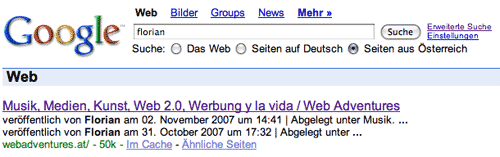Google-Suche nach florian