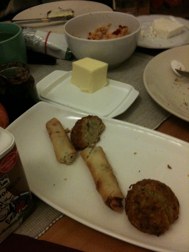 Falafel, Butter und Humus
