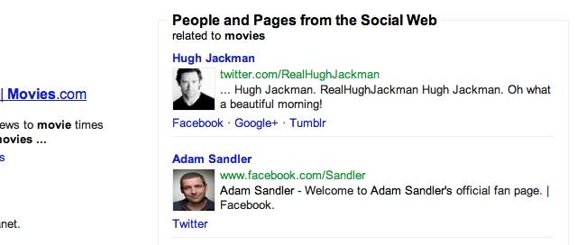 Hugh Jackman bei der Suche nach "movies" auf Google