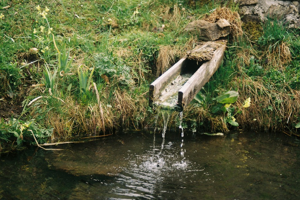 Water is running down
